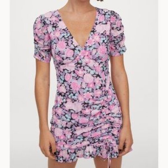 H&M Floral Mini Dress Size XS - Picture 1 of 11